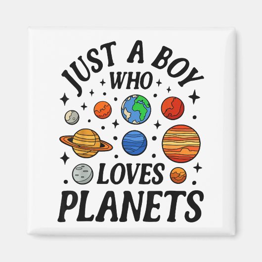 惑星が大好きな少年は宇宙飛行士になる  太陽系 マグネット (正面)