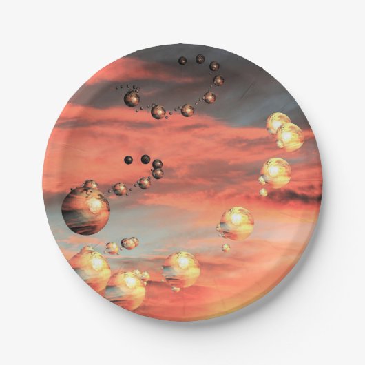 惑星が豊富にある ペーパープレート (正面)