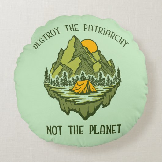 惑星ではなく家父長制を破壊する ラウンドクッション (正面)