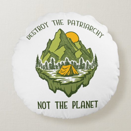 惑星ではなく家父長制を破壊する ラウンドクッション (正面)