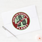 惑星ではなく寡頭政治を燃やす ラウンドシール (封筒)