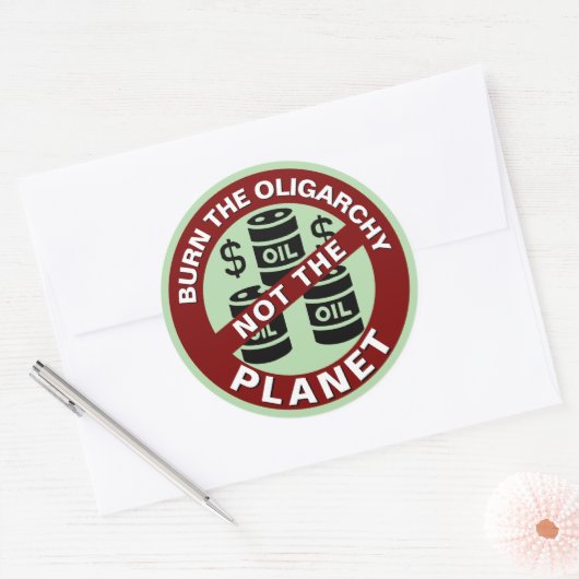 惑星ではなく寡頭政治を燃やす ラウンドシール (封筒)