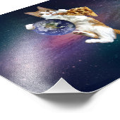 惑星とのピ食べ物ザを持つ猫 フォトプリント            (角)