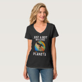 惑星とシステムの宇宙を愛する太陽の少年 Tシャツ (正面フル)