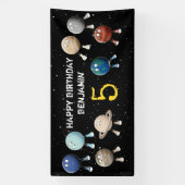惑星とシステム太陽の子供の誕生日 横断幕 (縦)