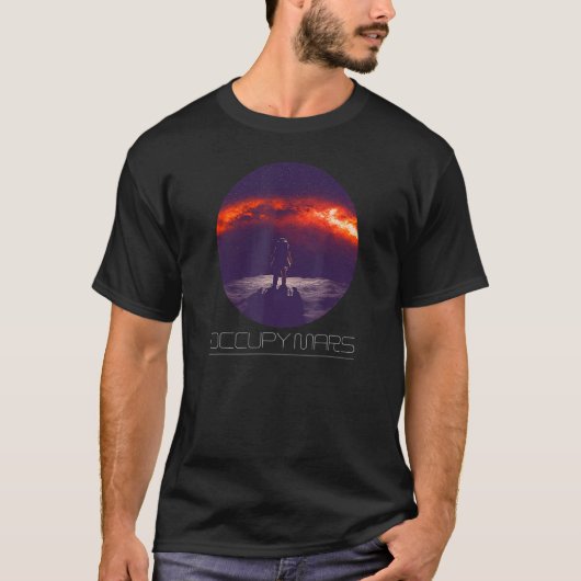 惑星とシステム太陽の宇宙が火星科学を占有 Tシャツ (正面)