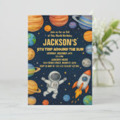 惑星とロケット誕生日招待状 招待状 (スタンド正面)