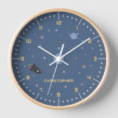 惑星とロケット、宇宙壁時計 壁時計 (正面)