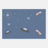 惑星とロケット、宇宙外包紙 ラッピングペーパーシート (正面3)