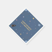 惑星とロケット、宇宙空間誕生日ナプキン スタンダードカクテルナプキン (角)
