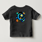 惑星と共にある鮮やかな地球儀 トドラーTシャツ (裏面)