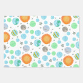 惑星と太陽の青い最初の旅の誕生日 ラッピングペーパーシート (正面)