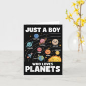 惑星と太陽系の科学が好きな少年 カード (黄色い花)