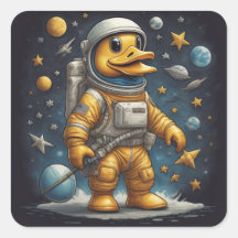 惑星と宇宙した可愛いアヒルの宇宙飛行士おもしろい。