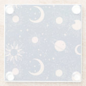 惑星と星パターン ガラスコースター (裏面)