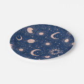 惑星と星パターン ペーパープレート (アングル)