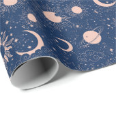 惑星と星パターン ラッピングペーパー (ロールコーナー)