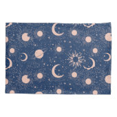 惑星と星パターン 枕カバー (裏面-左)