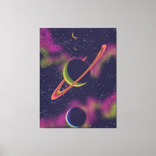 惑星と星 キャンバスプリント (正面)