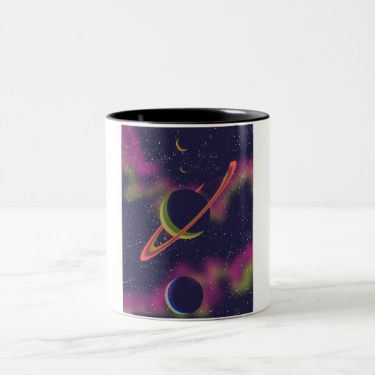 惑星と星 ツートーンマグカップ (中央)