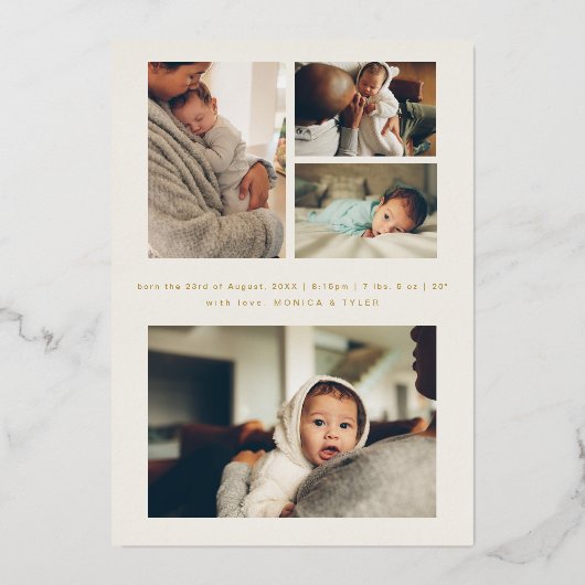 惑星と星〔占星術の〕十二宮図 |天秤座の出産のお知らせ 箔招待状 (裏面)