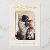 惑星と星〔占星術の〕十二宮図 | Leo誕生発表 箔招待状 (正面)