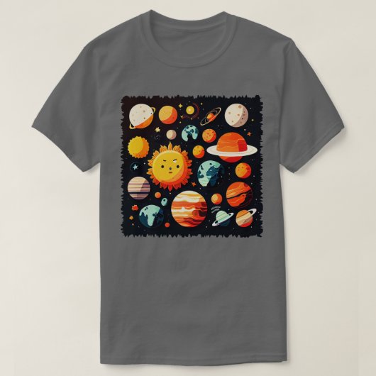 惑星と星 Tシャツ (デザイン正面)