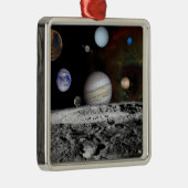 惑星と木星の月のモンタージュ メタルオーナメント (右)
