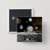 惑星と木星の月のモンタージュ 缶バッジ (正面&裏面)