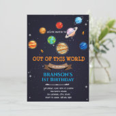 惑星と銀河の誕生日テーマ 招待状 (スタンド正面)