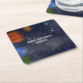 惑星と銀河系の宇宙 スクエアペーパーコースター (アングル)