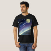 惑星による宇宙のヴィンテージSFロケット Tシャツ (正面フル)