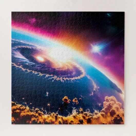 惑星に銀河飛んでいる間星 ジグソーパズル (横)