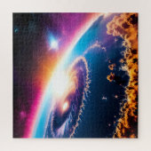 惑星に銀河飛んでいる間星 ジグソーパズル (縦)