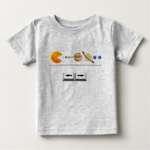 惑星のおもしろTシャツが付いているゲーム ベビーTシャツ