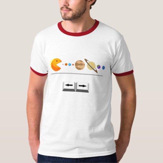 惑星のおもしろTシャツが付いているゲーム Tシャツ (正面)
