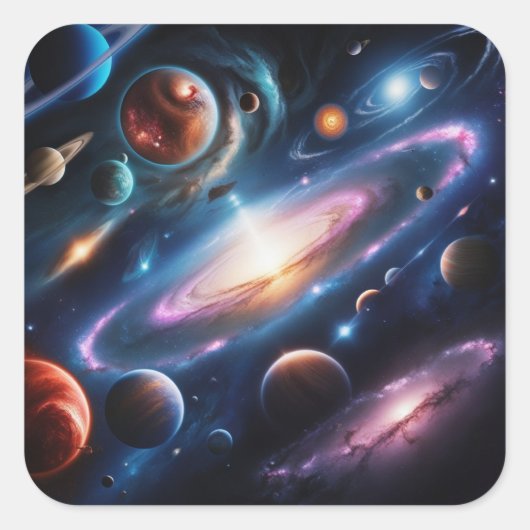 惑星のイメージ スクエアシール (正面)