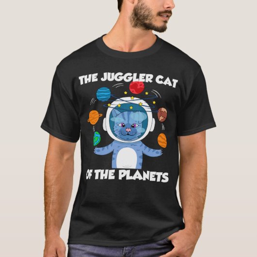 惑星のジャグラー猫 Tシャツ (正面)