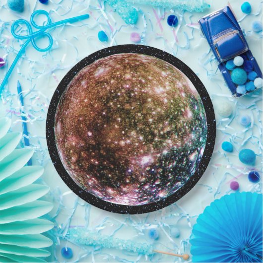 惑星のジュピターの月-星BackgroとのCALLISTO ペーパープレート (パーティー)