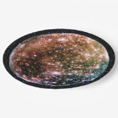 惑星のジュピターの月-星BackgroとのCALLISTO ペーパープレート (アングル)