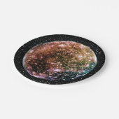 惑星のジュピターの月- CALLISTOの星の背景2 ペーパープレート (アングル)