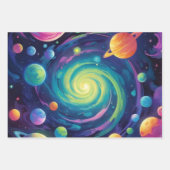 惑星のスピン ラッピングペーパーシート (正面)