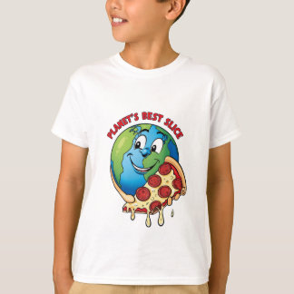 惑星のスライス最高のキッズのTシャツ – 笑顔の地球 Tシャツ