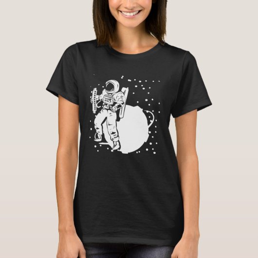 惑星のハーモニストと宇宙飛行士のハーモニカ奏者 Tシャツ (正面)