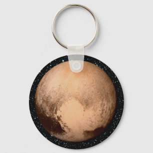 惑星のプルートのハートの星の背景(太陽系) キーホルダー