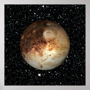 惑星のプルートの星の背景(太陽系)の~ ポスター