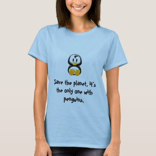 惑星のペンギンのティーを救って下さい Tシャツ