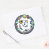 惑星のミステリーサークル形成+あなたのバックグラー。色 ラウンドシール (封筒)