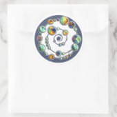 惑星のミステリーサークル形成+あなたのバックグラー。色 ラウンドシール (バッグ)