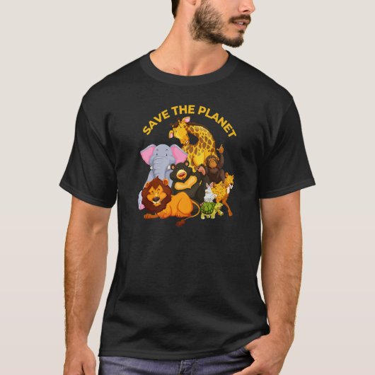 惑星の動物を救う Tシャツ (正面)